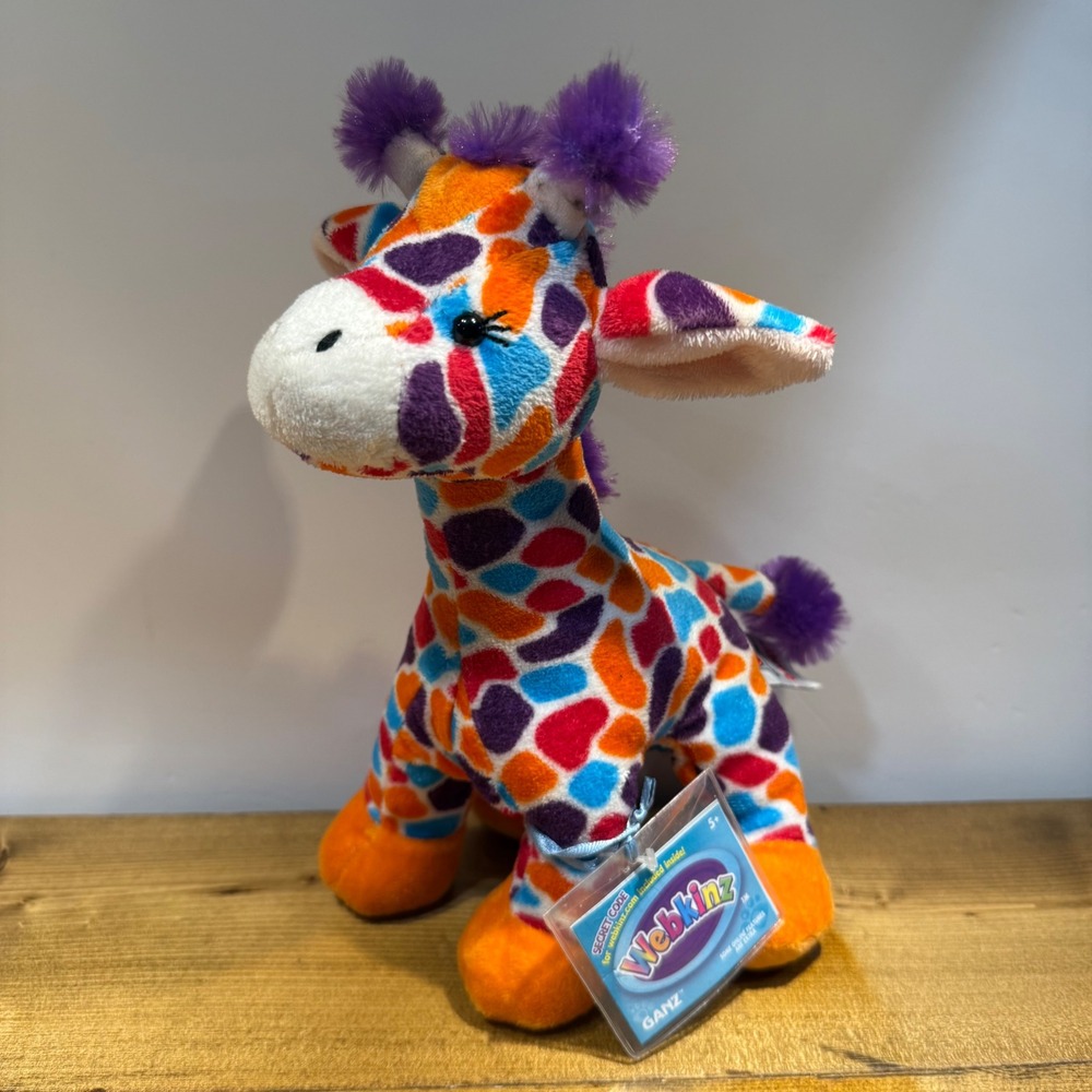 Ganz Webkinz Sunset Giraffe Plush Multi Color HM674 New With Sealed Code Tag